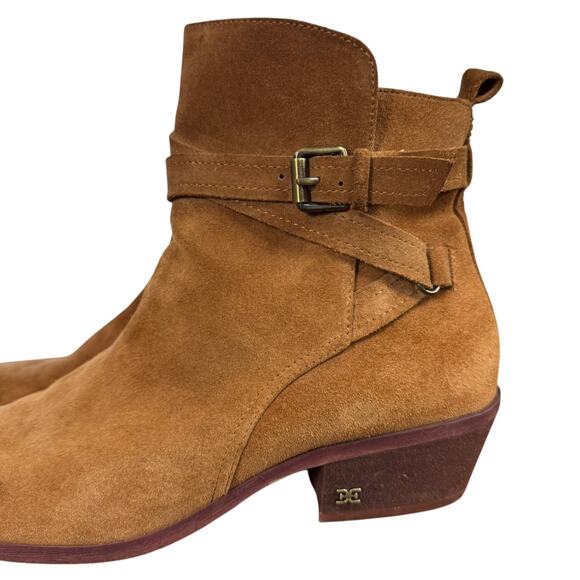 Sam Edelman Polina Suede Leather Chunky Block Heel Ankle Boots Booties Shoes 11 - Picture 9 of 16